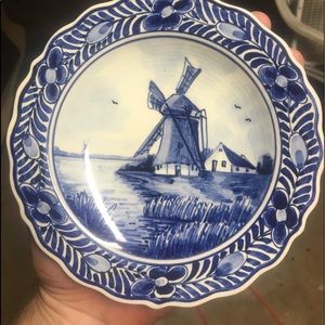D.p. Delft lighthouse antique decorative platter
